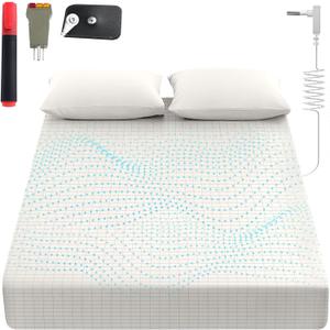 Grounding Sheets King, 90% Organic Cotton+ 10% Pure Silver Fiber,Grounded Bed Sheet Kit, Deep Pocket Grounded Bed Sheet, Relieves Pain - Used for Healthy Sleep Therapy (White, Queen)