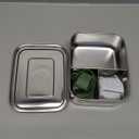 Everusely - Bento Box - Sage, 27oz / 0.8 L - Stainless Steel Lunch Box with Leakproof Condiment Container - 3 Compartment Snack Organizer for On the Go Meals - Freezer & Dishwasher Safe