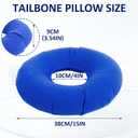 3 Pack Inflatable Donut Pillow, Portable Hemorrhoid Pillow, Butt Pillows for Sitting Tailbone, Seat Donut Cushions for Pressure Relief for Home, Office or Car (Rose red, Light Blue, Gray)