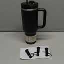 6 Pcs Straw Cover Caps with Suction Base, 0.4in/10mm Straw Toppers for Stanley Cup 30/40 oz, Black