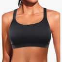 Women Sports Bra Swim Top - Swim Bra Bikini Tops Scoop Neck Bathing Suits Top Cross Strap 2025 Swimsuit Tops Only Medium