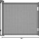 Retractable Baby Gate for Stairs 33 Height, Expands up to 55 Width Safety Gate for Infants, Toddlers, Dogs & Pets Easy Install, Secure Closure, Gray Mesh Design for Indoor & Outdoor Use