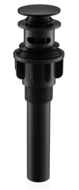 KENES Pop Up Bathroom Sink Drain with Overflow, Matte Black Pop Up Drain Stopper Anti Clog Pop Up Drain Stopper Lavatory Bathroom Vanity Sink Drain