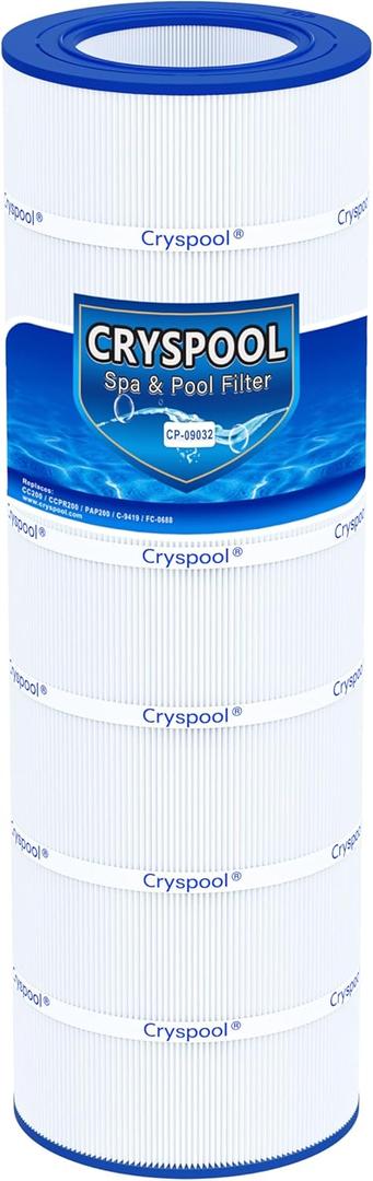 Cryspool 09032 Compatible with Clean & Clear 200, CC200, PAP200, R173217, C-9419, FC-0688, 59054400, Aladdin 29902, 200 Sq. Ft Pool Filter Cartridge, 1 Pack Cryspool 09032 Compatible with Clean & Clear 200, CC200, PAP200, R173217, C-9419, FC-0688, 59054400, Aladdin 29902, 200 Sq. Ft Pool Filter Cartridge, 1 Pack