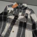 NILOINE Womens Flannels Cropped Shacket Plaid Jacket, Medium