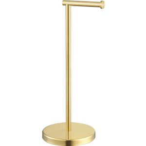KES Gold Toilet Paper Holder Free Standing SUS 304 Stainless Steel Rustproof Pedestal Lavatory Tissue Roll Holder Floor Stand Modern Brushed Gold Finish, BPH283S1-BZ  Brushed Gold, 20.2" H