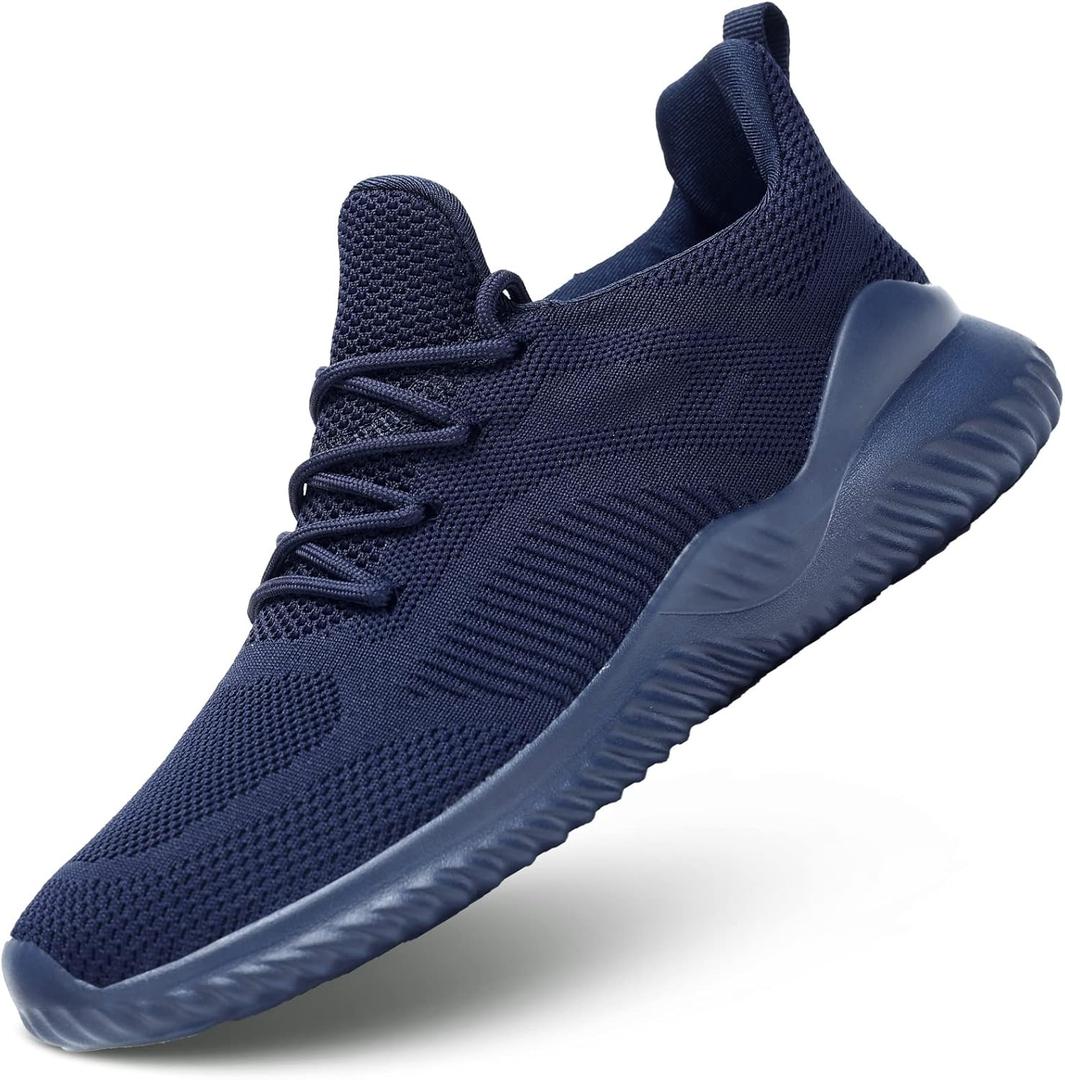 Kapsen Men's Non Slip Running Shoes Ultra Light Breathable Casual Walking Shoes Fashion Sneakers Mesh Workout Sports Shoes (8.5, Full Blue)