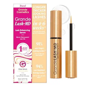 Grande Cosmetics GrandeLASHMD Lash Enhancing Serum  Peptide & Vitamin Infused Formula for Longer, Thicker, Fuller Looking Lashes  Ophthalmologist Tested, CrueltyFree, 6 Week Supply (1mL)