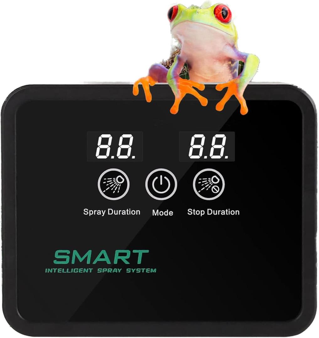 Reptile fogger Smart Spray System, Reptile Humidifiers Automatic with Timer, Reptile Mister with 360Adjustable Misting Nozzles for Terrariums Amphibian Lizard Snake Frog Plants