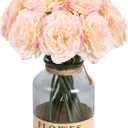 IPOPU Fake Carnations Light Pink Flowers Artificial 10PCS Carnations Flowers 11.4" Small Fake Flowers Silk Flowers with Stems of Baby Shower Decorations Table Decor Centerpieces (Light Pink)