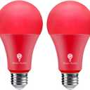 Bluex Bulbs LED A21 Red Light Bulbs - 15W (120W Equivalent), E26 Base, 2 Count, 1200 Lumen - Party Decoration, Porch, Home, Holiday Lighting, Decorative Illumination