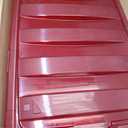 IRIS USA 94 Qt. Stackable Plastic Storage Bins with Lids, 2 Pack - BPA-Free, See-Through Organizing Solution, Latches, Durable Nestable Containers, Secure Pull Handle, Made in USA - Red