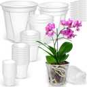 Clear Nursery Pots with Drainage 30 Pack, 10"/8.5"/7"/6"/5"/4" Plastic Orchid Nursery Pots for Plants with 30 Plant Labels for Seedling Plant, 6 Sizes Flower Pots Variety for Indoor Outdoor Repotting