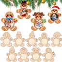 Qyeahkj 27Pcs Wood Christmas Picture Frame Ornament Bulk Coloring You Own Gingerbread Man Photo Frame Craft Kits DIY for Christmas Tree Wooden Ornaments for Winter Xmas Holiday Presents Trees Decors