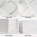 RACETOP White Paper Bags with Handles Bulk 8"x4.5"x10.8" 100Pcs Gift Bags Medium Size, White Gift Bags with Handles, Gift Bag Bulk for Retail, Party, Shopping, Merchandise