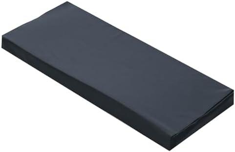 Outdoor Bench Cushion, Thickened Waterproof Leather Long Chair Cushion for Outdoor Furniture, Anti Slip Outdoor Swing Cushion with Detachable Cover, Suitable for courtyards(18in*18in*2in, Black)