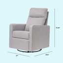 DaVinci Gabby 360 Swivel Glider Nursery Chair - High Pillowback Glider Rocking Chair - GREENGUARD Gold, FSC & Certi-PUR US Certified - Comfy Swivel Chair for Living Room and Nursery (Misty Grey)