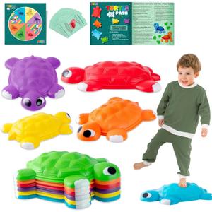 JOYIN Turtle Balance Stepping Stones, 6 Pcs Kids Turtle Jumping Stones Steps Stones Up to 265 Ibs, Toddler Obstacle Course Coordination Game Toys for Ages 3 Years and UP Indoor or Outdoor Play