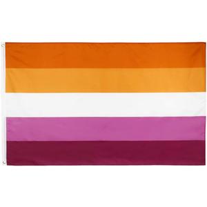 Flaglink Les Pride Flag 3x5Fts - New Lesbian Sunset Rainbow Flags Banner
