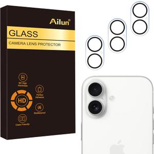 Ailun 3 Pack Camera Lens Protector for iPhone 17,Tempered Glass,9H Hardness,Ultra HD,Anti-Scratch,Case Friendly,Does not Affect Night Shots