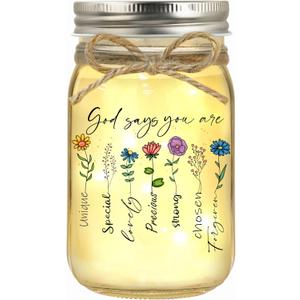 Christian Gifts for Women, Easter Mothers Day Gifts for Women, Religious Inspirational Spiritual Gift Encouragement Bible Verse Jar Decorative Jars