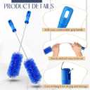 Baderke 2 Pieces Drain Brush Pipe Cleaning Tube Brushes 19.7 Inch Plastic Shower Pipe Flexible Cleaning Tool(Blue,19.7 x 2.4 Inch)