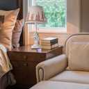 18.9" Farmhouse Lamps Set of 2,Owl White Rustic Table Lamps for Living Room with USB A+C Port,Vintage Resin Small Table Lamps,Pull Chain Table Lamp for Bedroom,Bedside,Nightstand,End Table