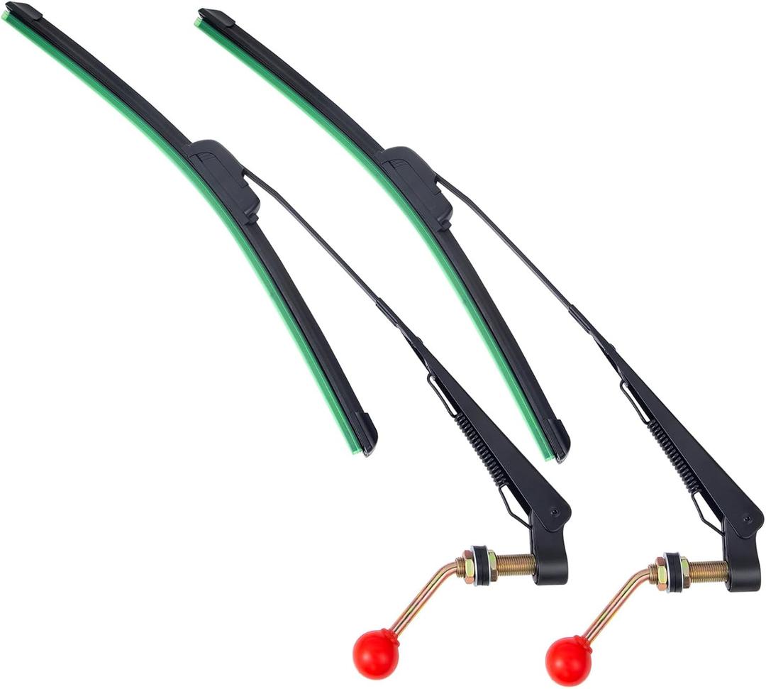 UTV Wiper Kit Hand Operated Manual Windshield Wiper Kit Compatible with Polaris Ranger RZR Can Am Maverick X3 Commander Defender Pioneer Golf Cart-2 Pack