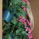 Artificial Geranium Bush  20 Inch Outdoor Potted Artificial Plant for Front Porch, UV Resistant Faux Flower Bush for Garden, Yard & Patio Decor (2 Pack) (Dark Pink)