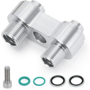 PTNHZ CNC Aluminum A/C Compressor Straight Adapter Fitting For LS GM R4 A/C line compressor