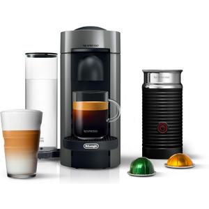 Nespresso Vertuo Plus Coffee and Espresso Maker by De'Longhi, Grey with Aeroccino Milk Frother (Gray)