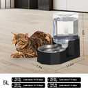 Sfozstra 5L Gravity Stainless Steel Dog Water Dispenser - Spill-Proof | Easy-Clean, No Power Needed. Works for Cats & Small Dogs. Ideal for Kitchen, Crate Area, or Travel
