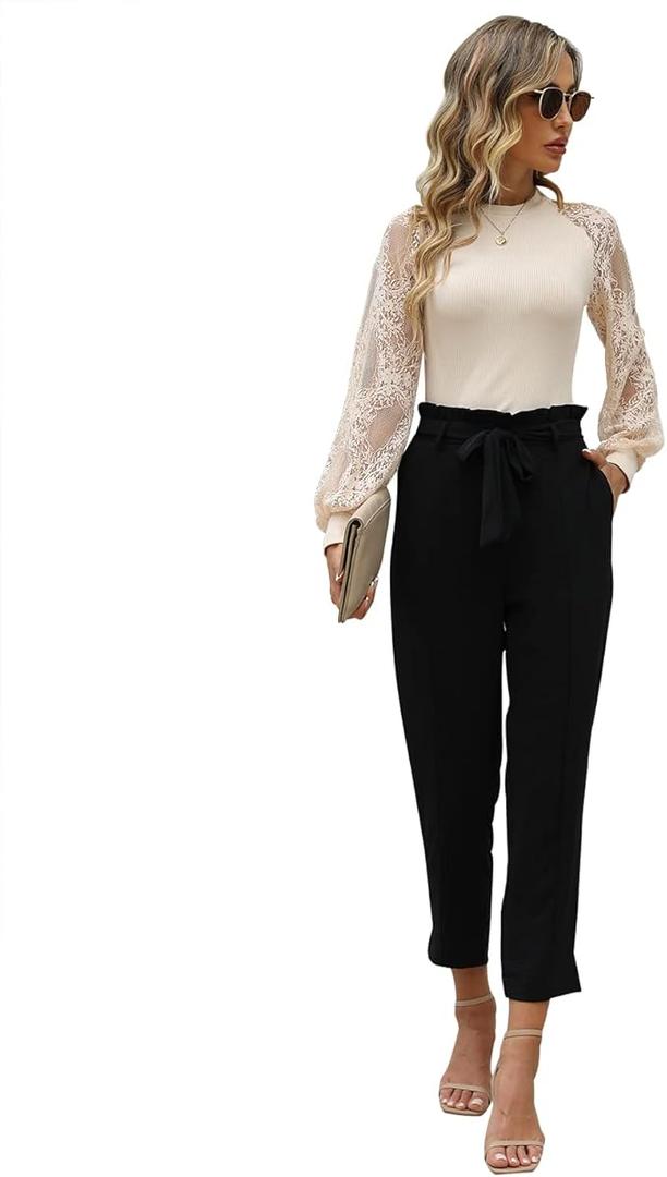 Fancyinn Women's 2 piece Black and Apricot Shirt Size L