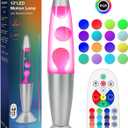 Elomavapa 17 Colors Changing Liquid Motion Lamp with Remote: 13.5" Pink LED Night Light for Kids Adults - Relaxing Table lamp for Bedroom Office - Glitter Mood Lighting for Home Decor Birthday Gifts