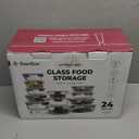 FineDine 24 Piece Premium Borosilicate Glass Meal Prep Containers Glass - Airtight Food Storage Containers with Lids, Hinged Locking Lid, BPA Free, For Meal Prep/Freezer/Oven (Grey)