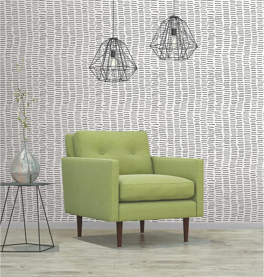 RoomMates RMK12275PL Tick Marks Peel and Stick Wallpaper, Black, White