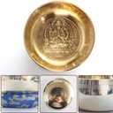 REGIS Tibetan Singing Bowl Set  Mindfulness, and Stress Relief zen decorBowl Handcrafted in Nepal for Healing and Mindfulness (gold, 4 inch)