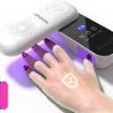 Cordless UV Nail Lamp for Nail Care, Rechargeable Finger Nail Repair Light with 240 Rotatable Panel, Portable Nail Dryer for Gel Polish Touch-Ups, Extensions, Manicure & Pedicure- White