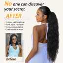 ORSUNCER Ponytail Extension Claw 26" Curly Pony Tail Clip on Hair Extensions Fluffy Natural Looking Synthetic Hairpieces for Women Black