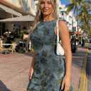 Trendy Queen Womens Mini Floral Boat Neck Sleeveless Bodycon Short Party Summer Dresses 2026 (S)