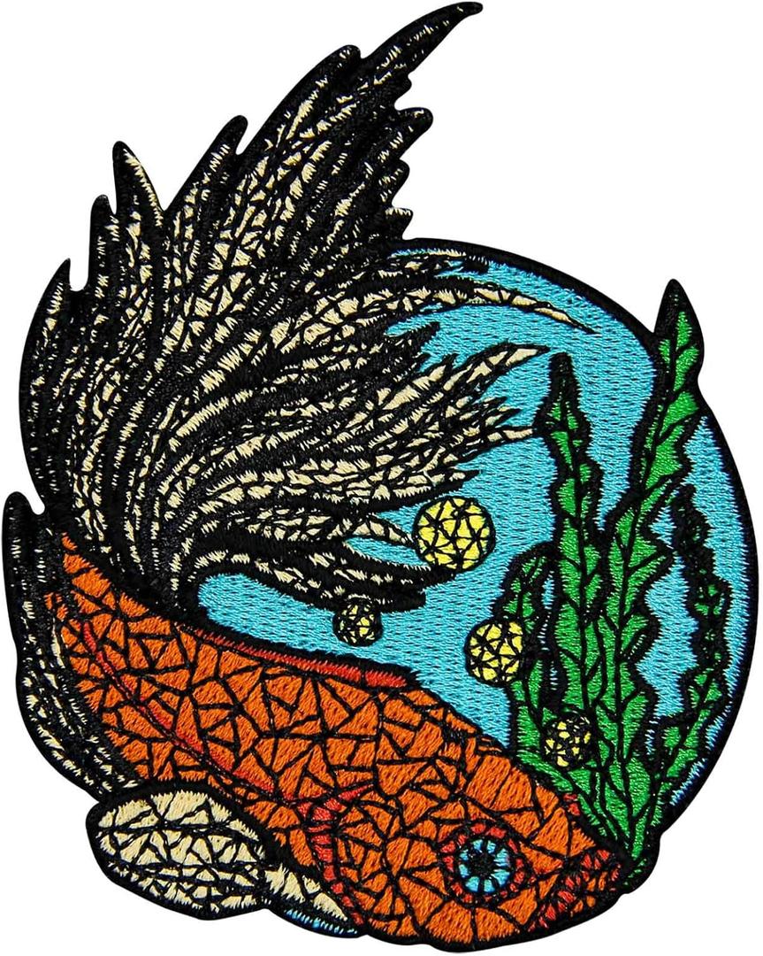4 x ZEGINs The Goldfish in The Water Patch Embroidered Applique Badge Iron On Sew On Emblem