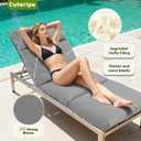 2 Pack Chaise Lounge Chair Cushions 72x21x3 Inch Outdoor Lounger Cushion Set of 2 Waterproof and Fade Resistant Seat Pad Replacement for Patio Furniture with Removable Cover, Gray