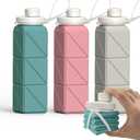 BEAUTAIL Collapsible Water Bottles 20.6oz, Silicone Foldable Portable Travel Water Bottle, Lightweight Reusable Leakproof for Traveling Camping Hiking Cycling Yoga Sports Outdoor