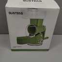 SUSTEAS Rotary Cheese Grater with Handle,Vegetable Slicer with 6 Interchangeable Blades, Reinforced Suction,Easy to Clean,Kitchen Chopper for Crushed Ice,Fruits and Nuts with Blade Storage Case,Green