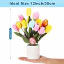4 x Canlierr Easter Decoration Artificial Easter Tulip and Egg in Pot 12" Tall Potted Spring Tulip Flower Decor for Table Centerpiece Mantel Party Gift(Classic) (Pastel)