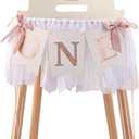 Rose Gold, Blush & White Highchair Banner - 1st Birthday Banner, One Highchair Banner, One Banner 1st Birthday, 1st Birthday Highchair Banner, 1st Birthday Party Decoration