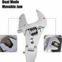 Flexhead Adjustable Wrench, 10" to 12" Ratcheting Crescent Wrenches with Retractable Extension Shank and 180 Rotating Head Flex Head Ratchet Wrench Tool
