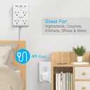 Surge Protector Power Strip, Outlet Extender Stick with USB C Ports, 4 Outlet 3 USB, 4 FT Extension Cord Flat Wall Plug, Home Office Dorm Room Essentials, White