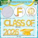 Sumind 14 Pcs Class of 2026 Pool Float Decorations, 15 x 20 Inch Inflatable Letters Set, Glitter Prom Party Decor with Grad Cap & Ball for Grad Pool Party, Photo Props, Graduation Games (Gold)