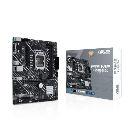 Asus Prime H610M-E D4-CSM Desktop Motherboard - Intel H610 Chipset - Socket LGA-1700 - Pentium Gold, Celeron, Core i5, Core i9, Core i3, Core i7 Processor Supported - 64 GB DDR4 SDRAM Maximum RAM - DI